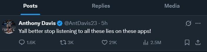 开云体育在线-浓眉发文驳斥Shams报道：你们最好别听信这些谣言！